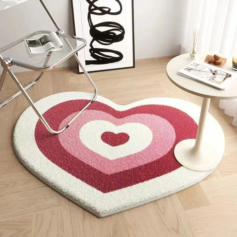 Heart shape Door Living Room Bedroom rug Samll carpet Unti-slip Rug Mat H260226