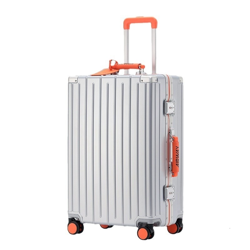 Airway aluminum frame PC luggage, female 20 inch boarding male trolley case, universal wheel password box, 26 travel case