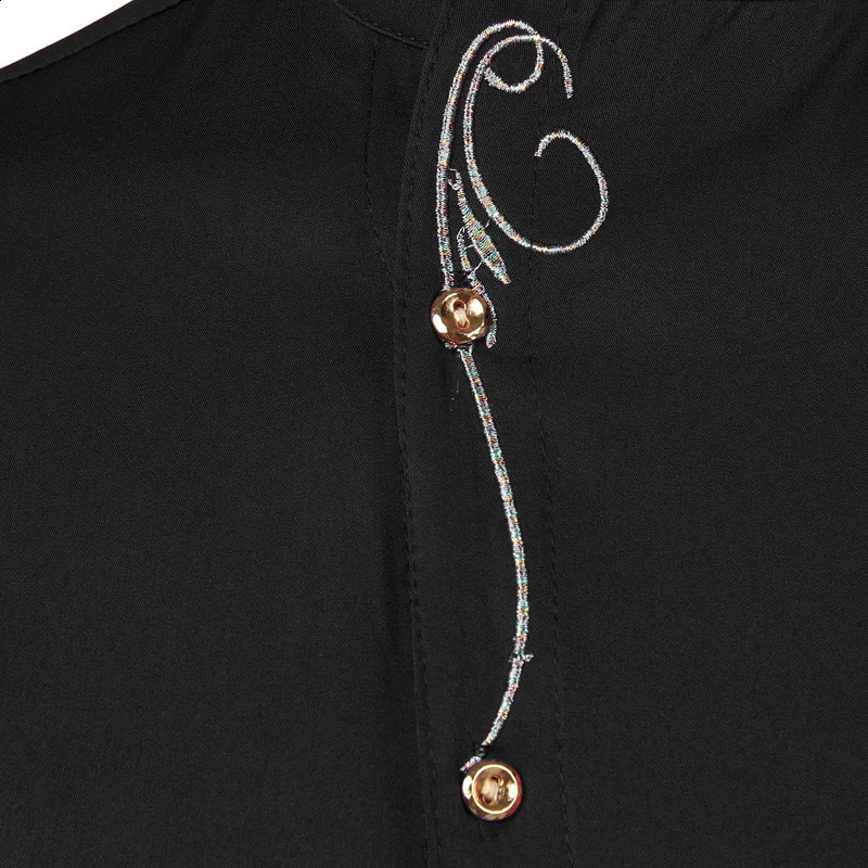 Mens Hipster Oblique button down embroidered dress slim fit long sleeved mens casual business wedding 240923