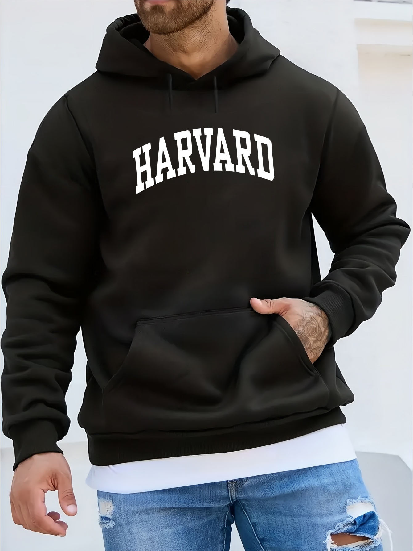 Harvard Youth Autumn & Winter Plush Sweater - Men's Clothing, Free Hoodie, Boy's Clothing, American Fashion, Printed Top, Men's Gift