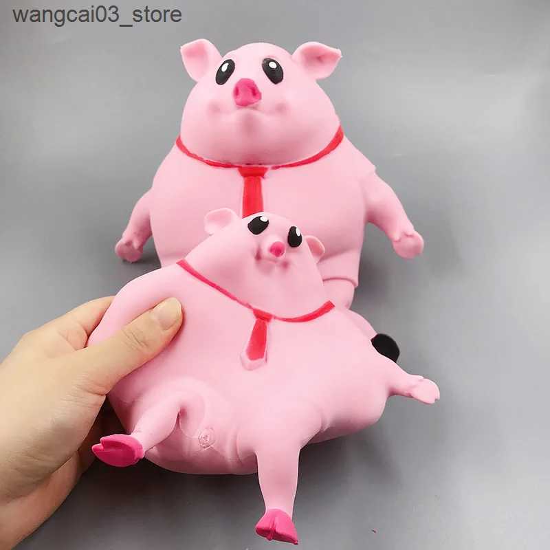 Decompression Toy Pink Pig Squeeze Doll Fidget Toys Slow Rebound TPR 25cm Squishy Piggy Anti Stress Decompression Toy Stress Relief Toy Gift J144 L240