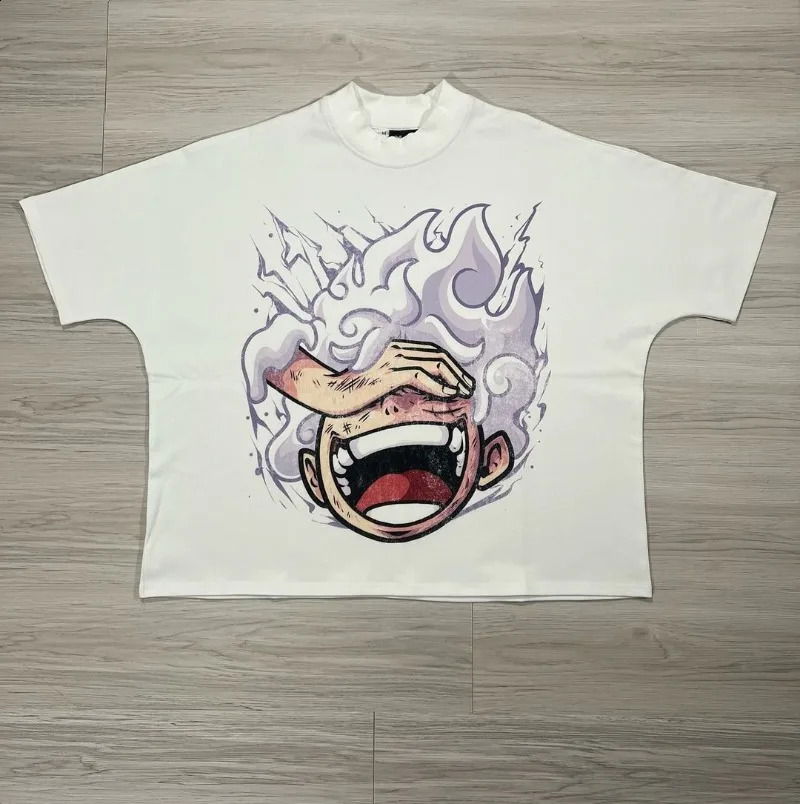 American Summer High Street Retro Trendy Shortsleeved Men Y2k Harajuku Fashion Loose Casual Tshirt 240924