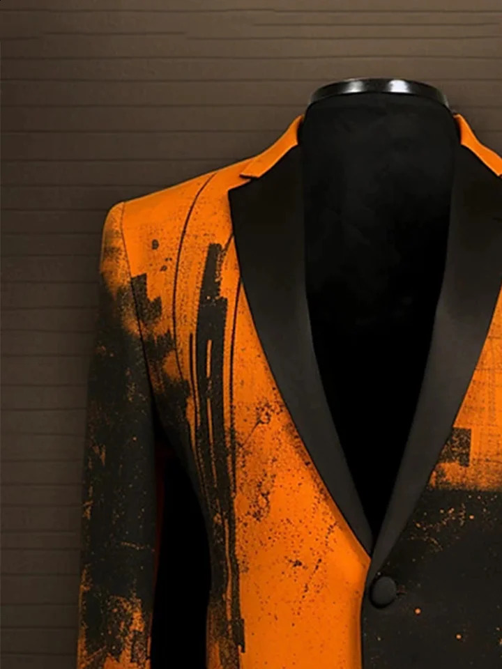 Orange Mens Tuxedo Business Suit Prom Wedding Lapel Mens Formal Wear 240914