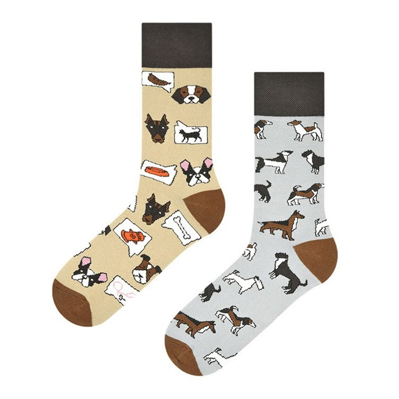 Mens And Womens Socks Personalized Cartoon AB Trendy Hosiery Creative Fashion Sports Cartoon Mid Tube Cotton Socks