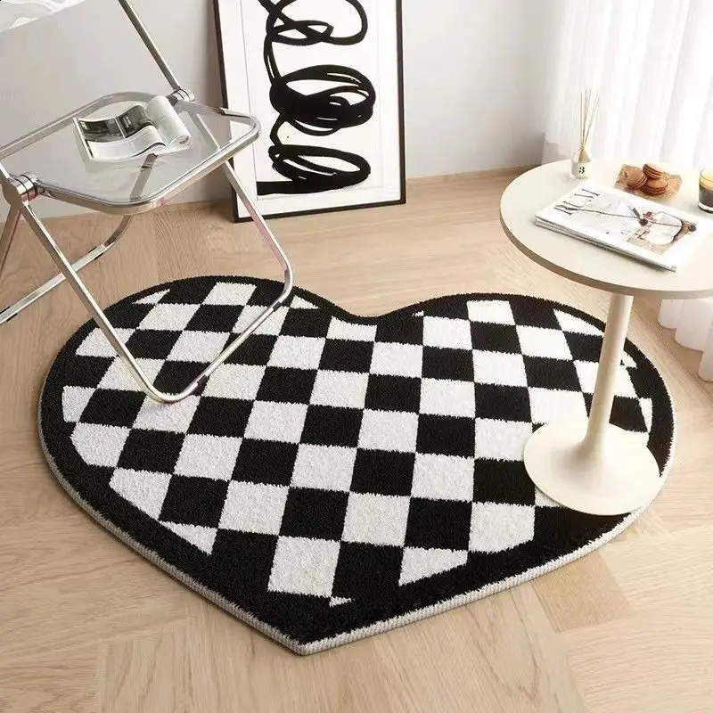 Heart shape Door Living Room Bedroom rug Samll carpet Unti-slip Rug Mat H260226