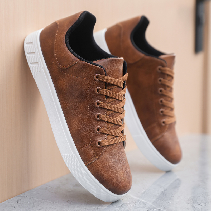 Men Casual Shoes Plus Size Fashion Versatile Soft Sole Flat Bottom Simple Design Trendy Shoes Triple Black Brown Free shipping
