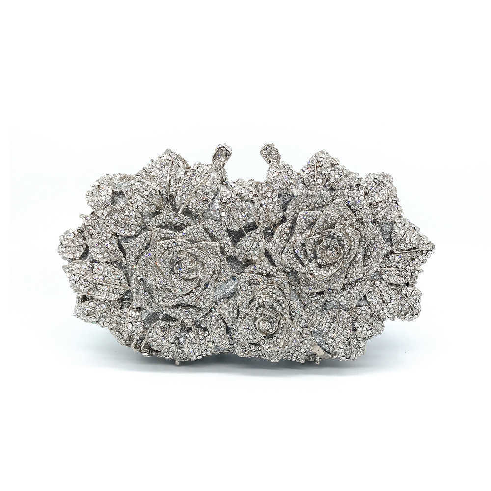 Clutch Bag Wisp Empty Rose Dinner Bag Metal Hard Designer Bag Womens Bag Annual Meeting Evening Dress Bag Banquet Diamond Inlaid Handbag 240920