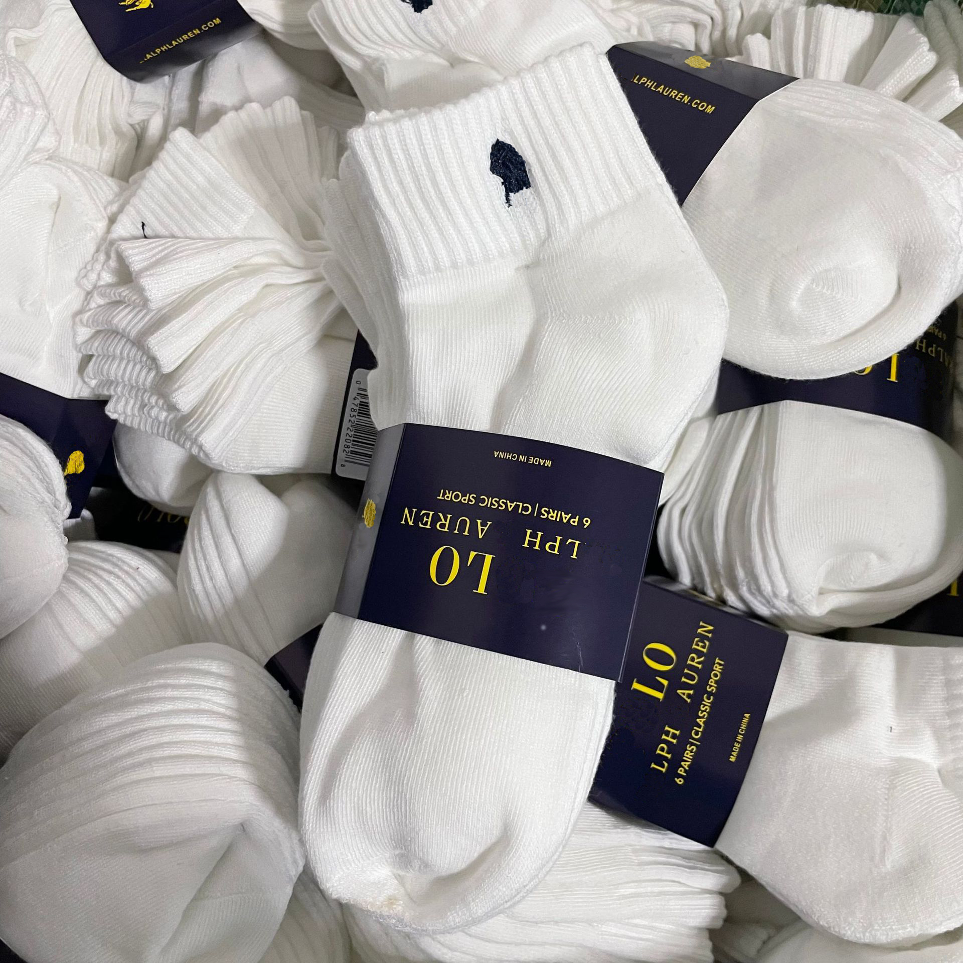 Cotton Crew Socks for Men and Women - Embroidered Sports & Casual, 6 Pairs