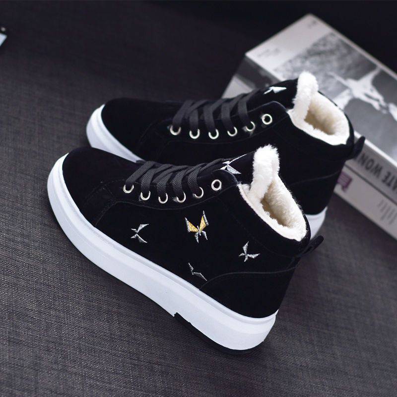 2024 Ankle Warm PU Plush Winter Woman Sneakers Flats Lace Up Ladies Shoes Women Short Snow Boots
