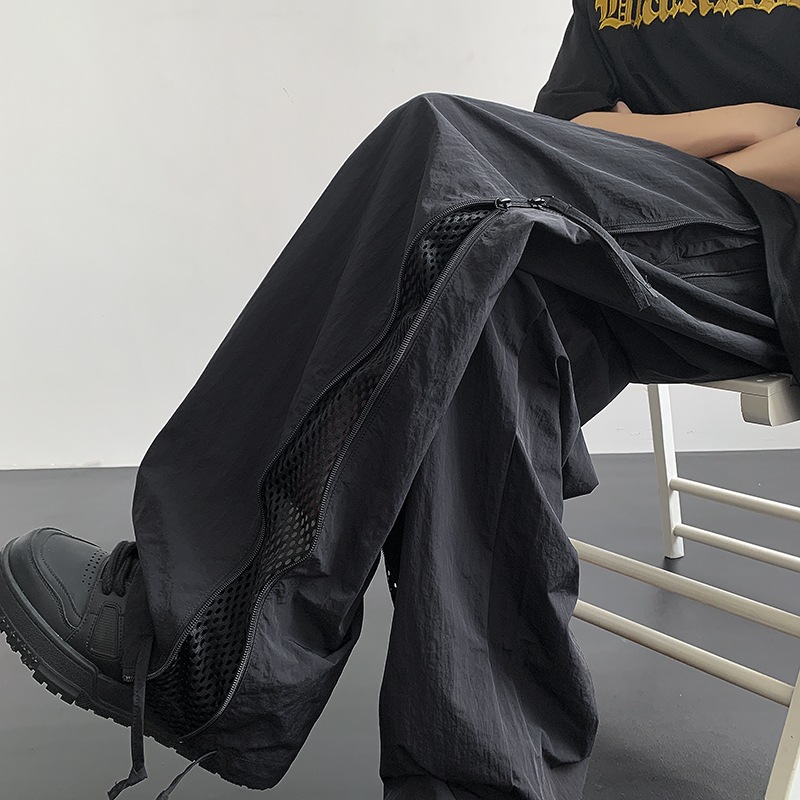 Breathable Men's Summer Camo Cargo Trousers with Side Zip - Lightweight Nylon Airman Pant