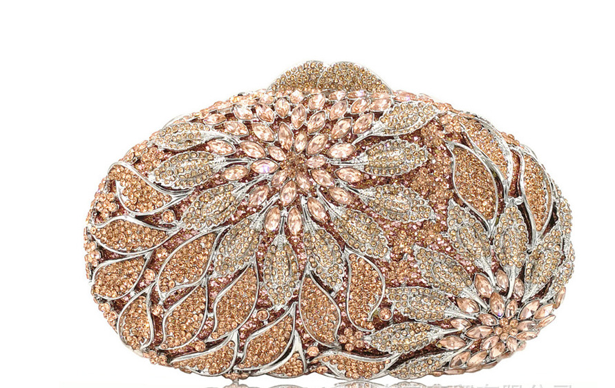 Lady Orange Dia Evening Clutches XIYUAN Crystal Wedding Bridal Handbags Fashion Ladies Rhie Party Purses Minaudiere