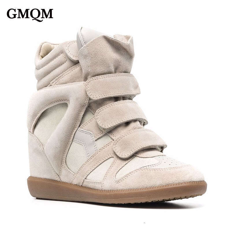 Women's Fashion 2025 New High Heel Ankle Boots Round Toe Sneakers Flat Wedge High-Top Casual Black Sports Shoes