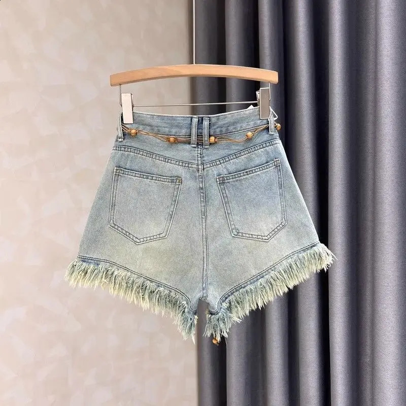 Baggy Womens Short Jeans Loose Edges High Waist Y2k Harajuku Womens Denim Shorts Casual Stretch Low Price 240924