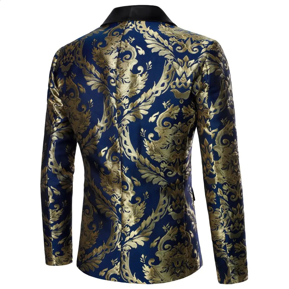 Mens Coat Textured Embroidery Mens Blazer Business Banquet Casual Street Style Stage Performance Mens Wear Jacket 240914