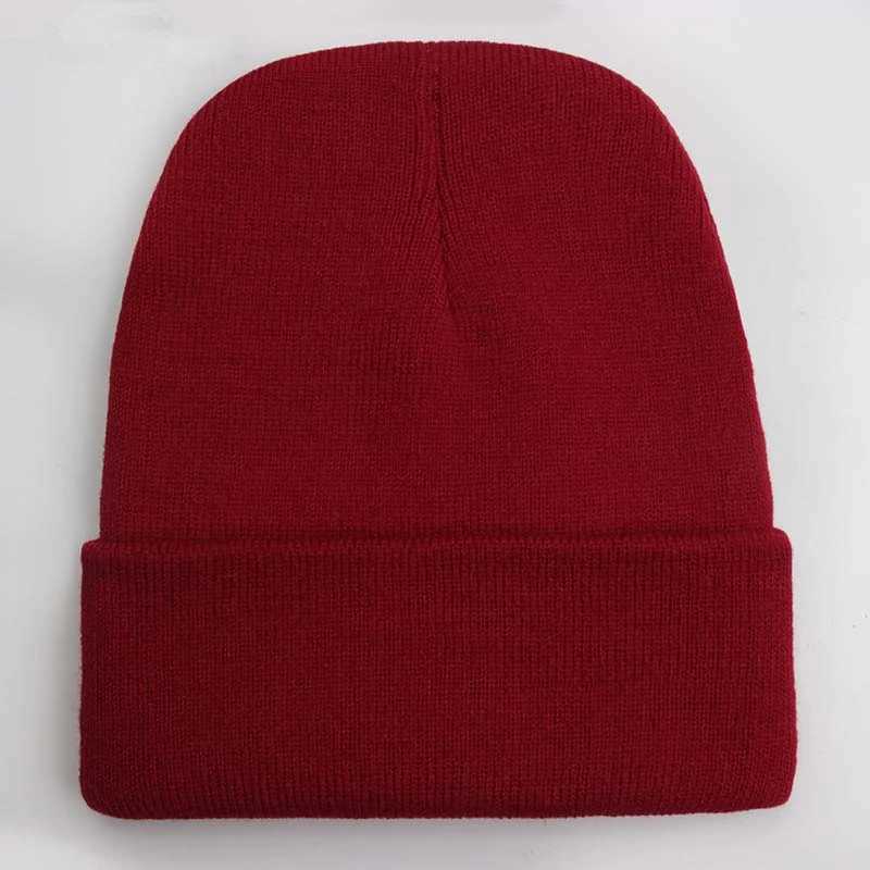 Warm Solid Unisex Knitted Beanie Autumn Soft Winter Wool Blends Cap Men Women SkullCap Hats Gorro Ski Caps 24 Colors BeaniesX2409