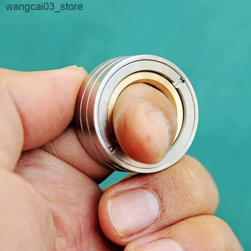Decompression Toy Machinist Paragraph Ring Stainless Steel Fingertip Gyro Decompression Toys Antistress Technology EDC Hand Spinner Fidget Gift L24091