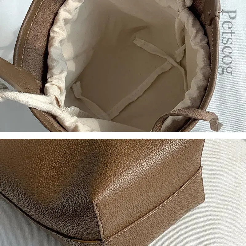 Pu Soft Leather Bucket Bag Large Capacity Womens Single Shoulder Bag er Female Tote Fashion Handbags Bolsas 240918