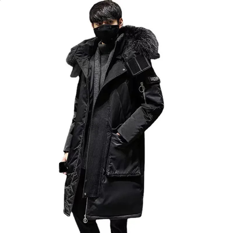 Winter Large Collar Mens Parka Down Jacket Mens Mid Length Thickened Warm White Duck down Mens And Womens Outerwear 240912
