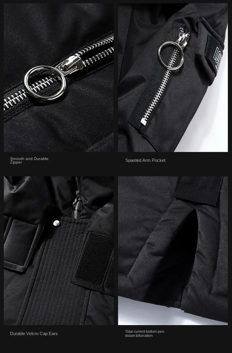 Winter Large Collar Mens Parka Down Jacket Mens Mid Length Thickened Warm White Duck down Mens And Womens Outerwear 240912