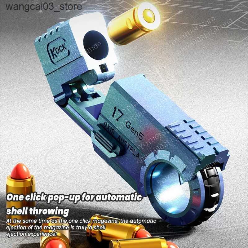 Decompression Toy Adult Fidget Toys For Stress Relief EDC Alloy Fingertip Toy Pistol Decompression Launcher Model Ring For Anxiety Gift L240910