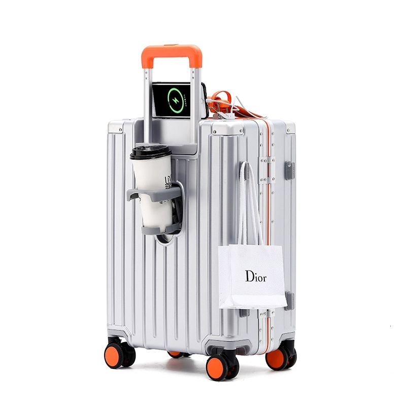 Airway aluminum frame PC luggage, female 20 inch boarding male trolley case, universal wheel password box, 26 travel case