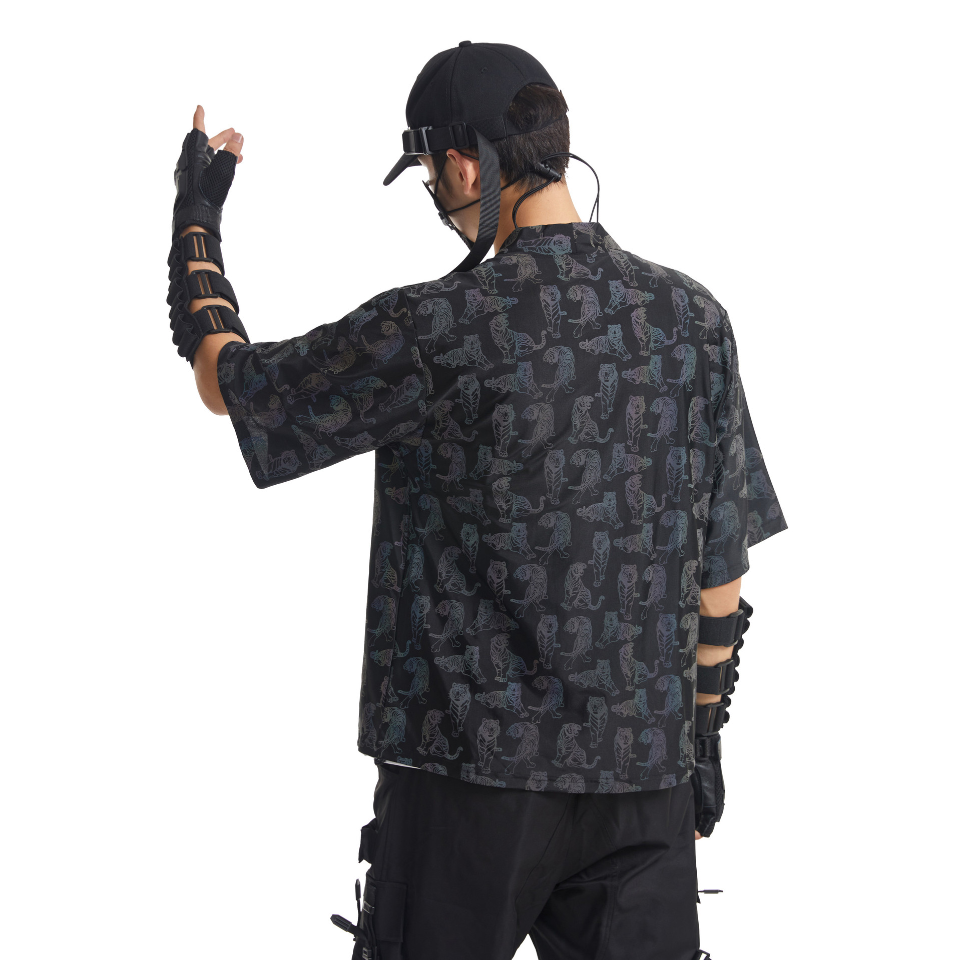 Mens Jackets Colorful reflective knitted kimono cardigan
