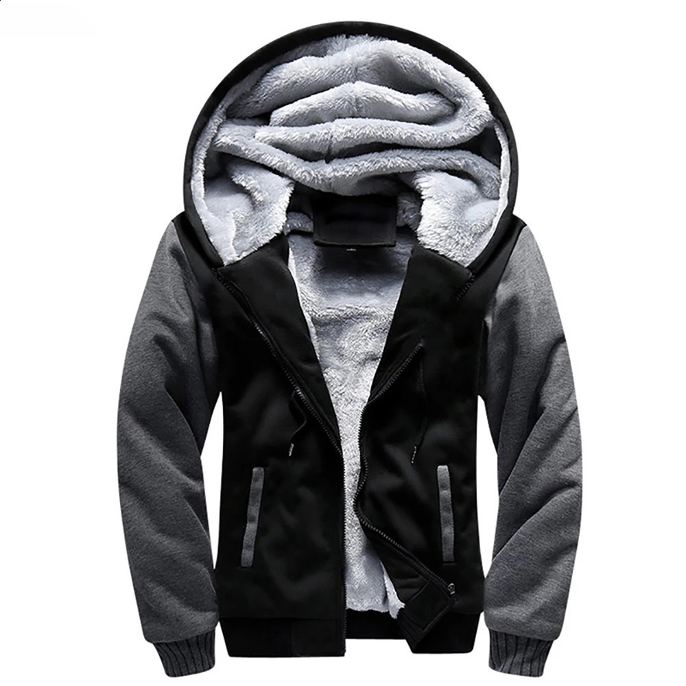 Mens Fleece Jacket Camouflage Thicken Jackets Hooded Coat Winter Long Sleeve Down Coats Casual Streetwear Mens Hoodies 240912