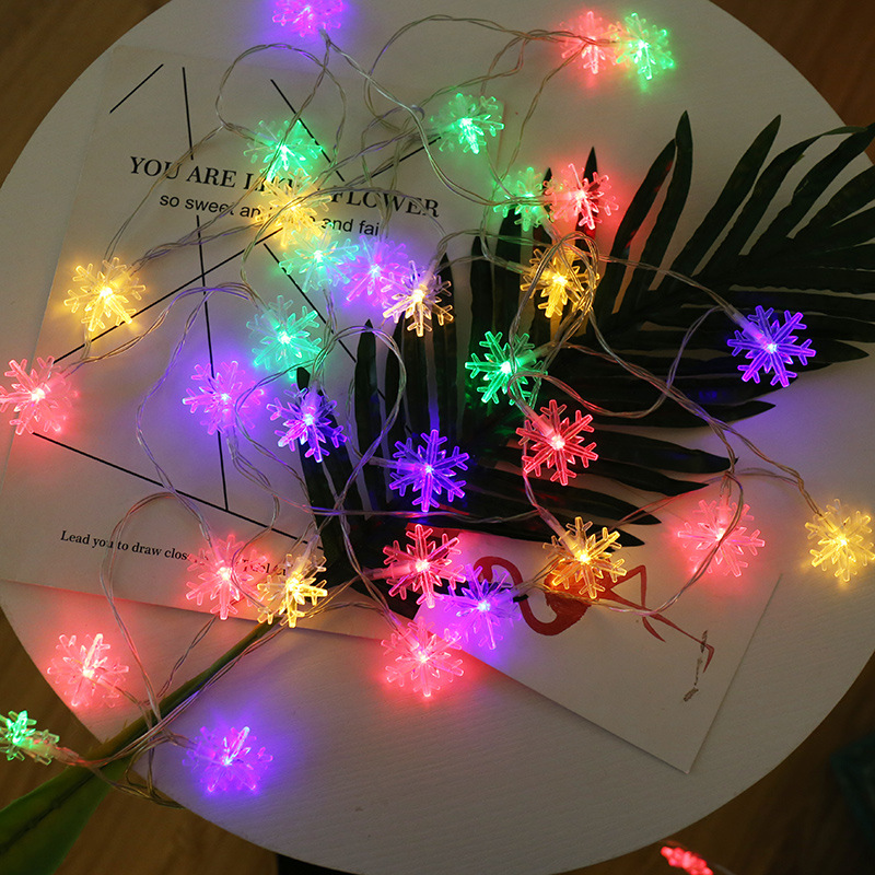 Aesthetic snowflakes plug-in model LED string lights camping ambient string lights Christmas outdoor patio holiday decoration lights battery