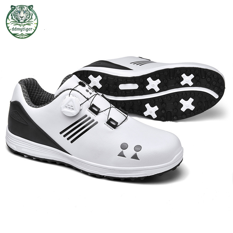 ddmytiger Classic Golf Men's and Women's Automatic Knob Lacing Activity Playing Dingless Sports Shoes Large A ddmythur