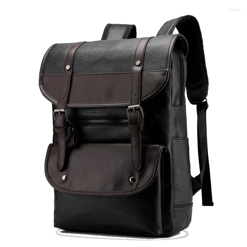 Shoulder Bags Backpack Men's Trendy Retro Bag Business Computer Travel Weekend Large Capacity Waterproond Durable Leather