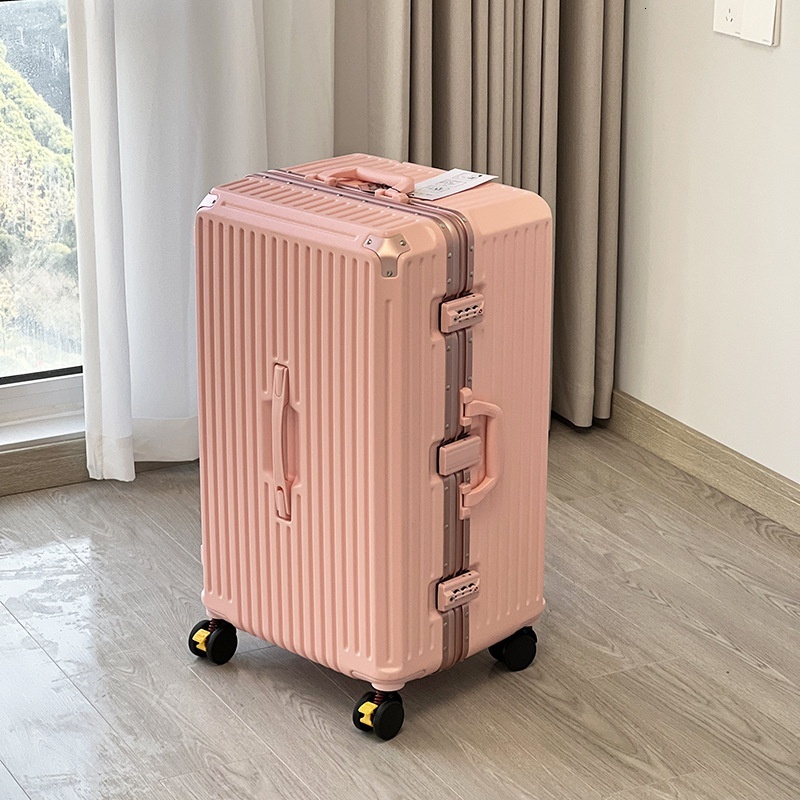 Super Large Aluminum Frame Lage - Women's 32 , Men's 28 Leather Suitcase dh910320090