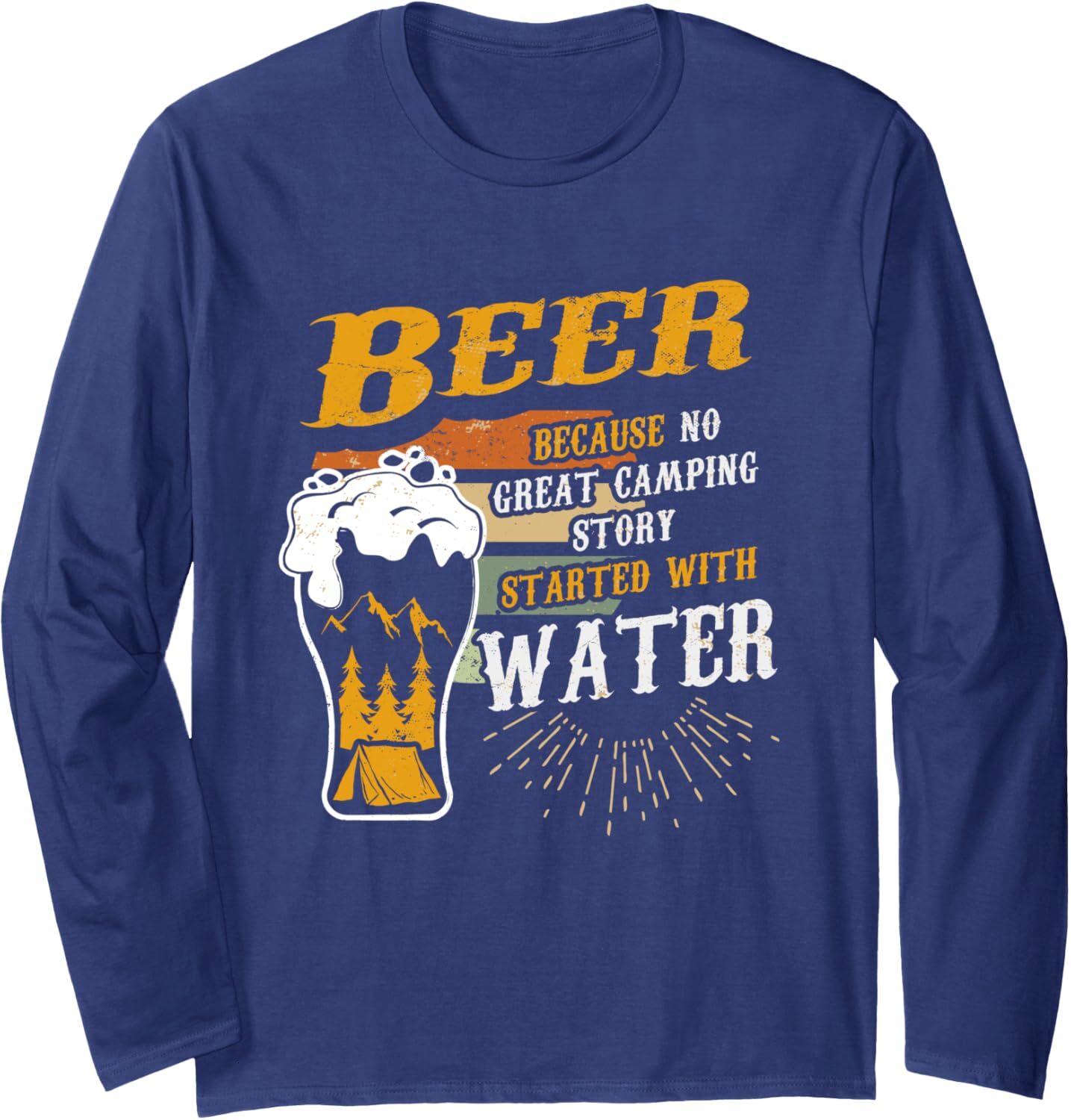 Long Sleeve Shirts for Men sweatshirt Funny Beer Drinks Night Party Camp Friends Camping Story Long Sleeve Tee Streetwear Casual tops clothes