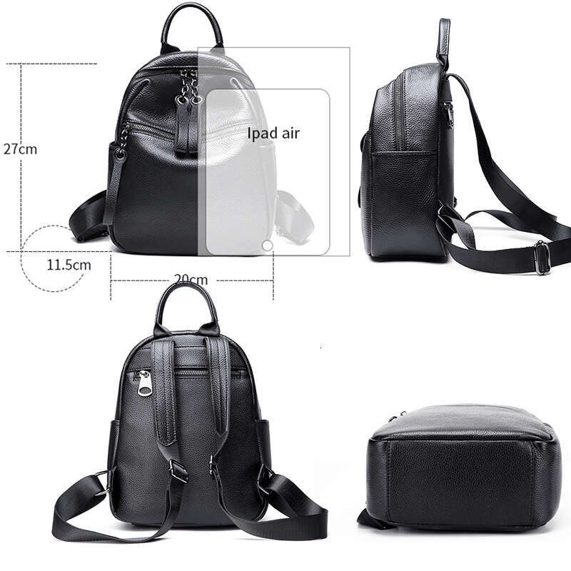 Black Leather Backpack hot Women: Stylish Preppy Schoolbag for 2024