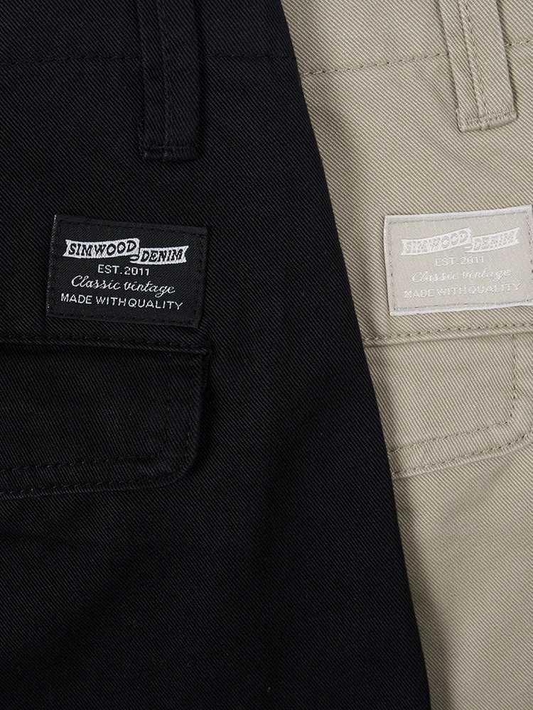 2025S Fashion Designer SIMWOOD Autumn New Regular Straight Pants Men 320gsm Dark Washed Fabric Chinos Plus Size Trouseres