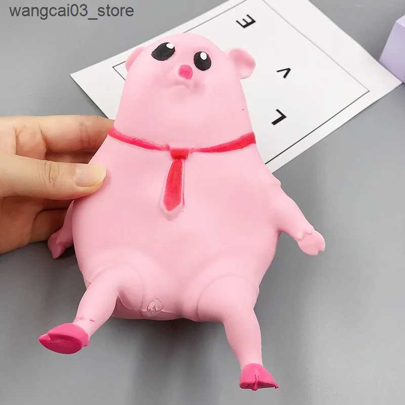 Decompression Toy Pink Pig Squeeze Doll Fidget Toys Slow Rebound TPR 25cm Squishy Piggy Anti Stress Decompression Toy Stress Relief Toy Gift J144 L240