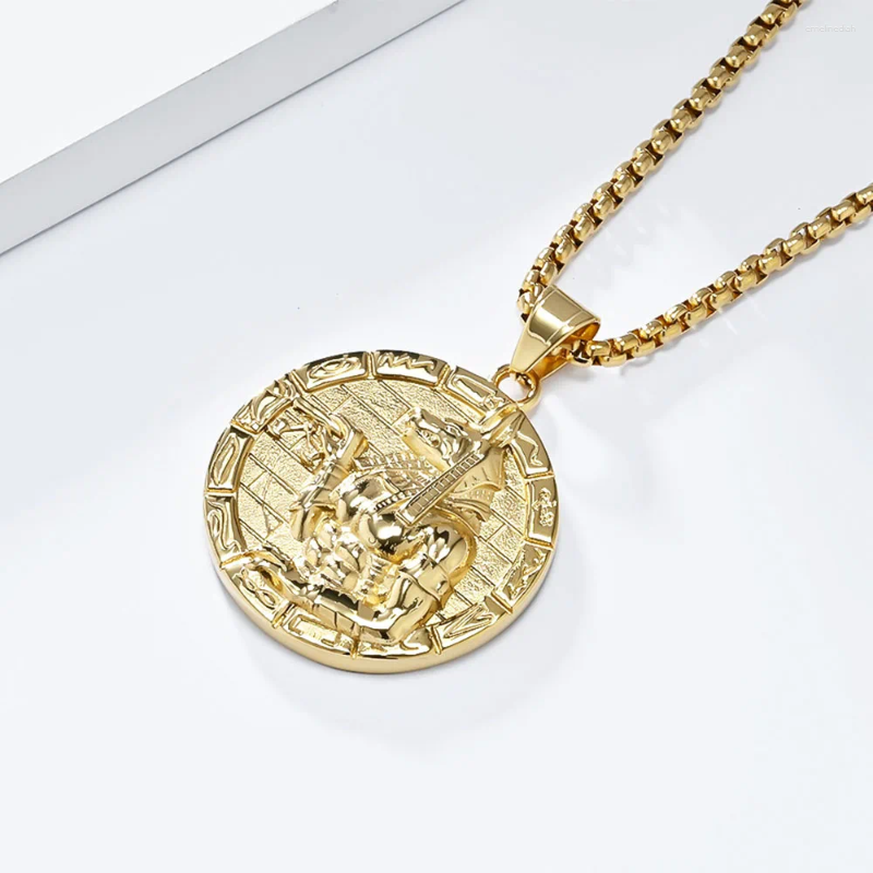 Ancient Egyptian Mythology Anubis God Disc Nile Amulet Necklace 4
