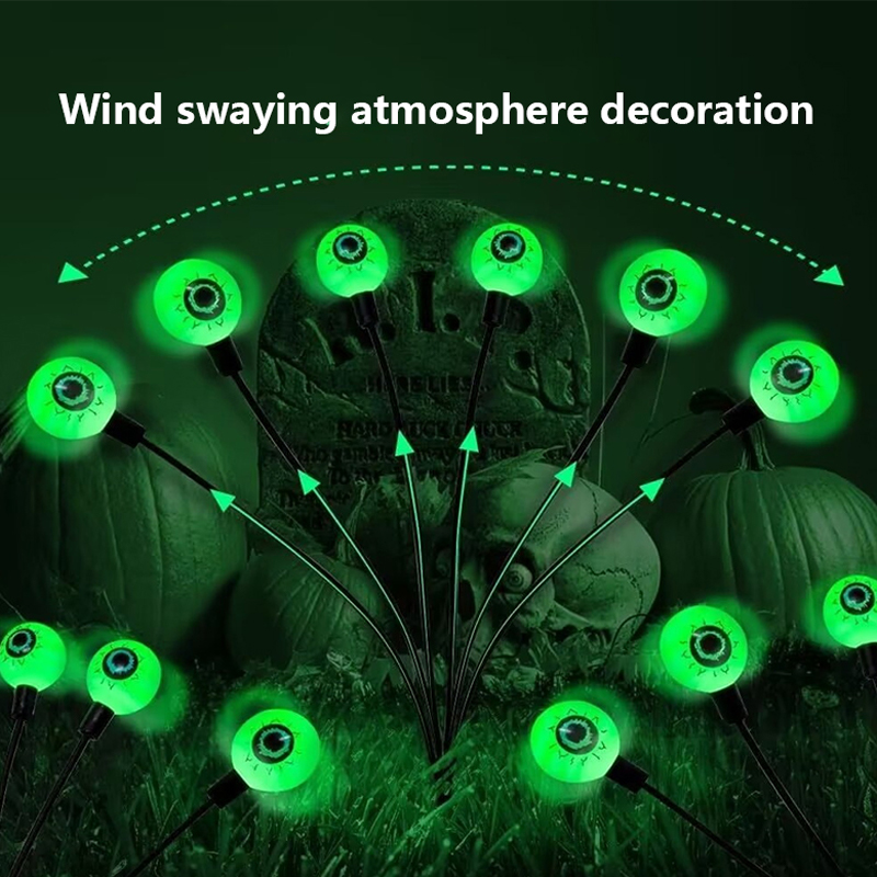 Halloween Solar Eyeball Ground String Ghost Eye Lights Outdoor Patio Lawn Party Holiday Decoration