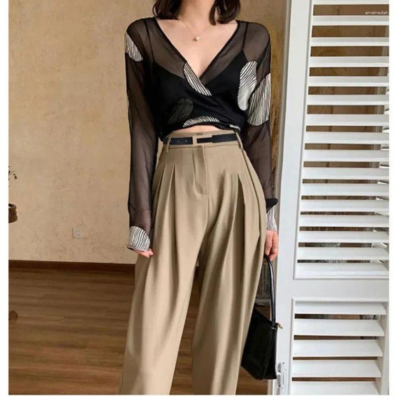 Belts Vntage Versatile Leather Belt Design Women Metal Slide Buckle Trouser Dress