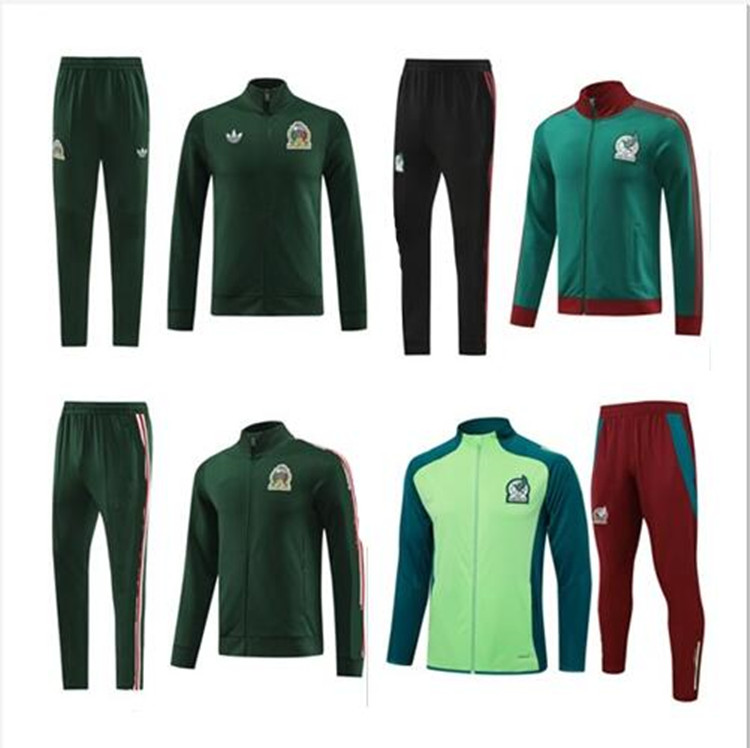 24 -25 Mexican football sportswear training jacket vest short sleeved shorts sportswear S.GIMENEZ O.PINEDA men suit