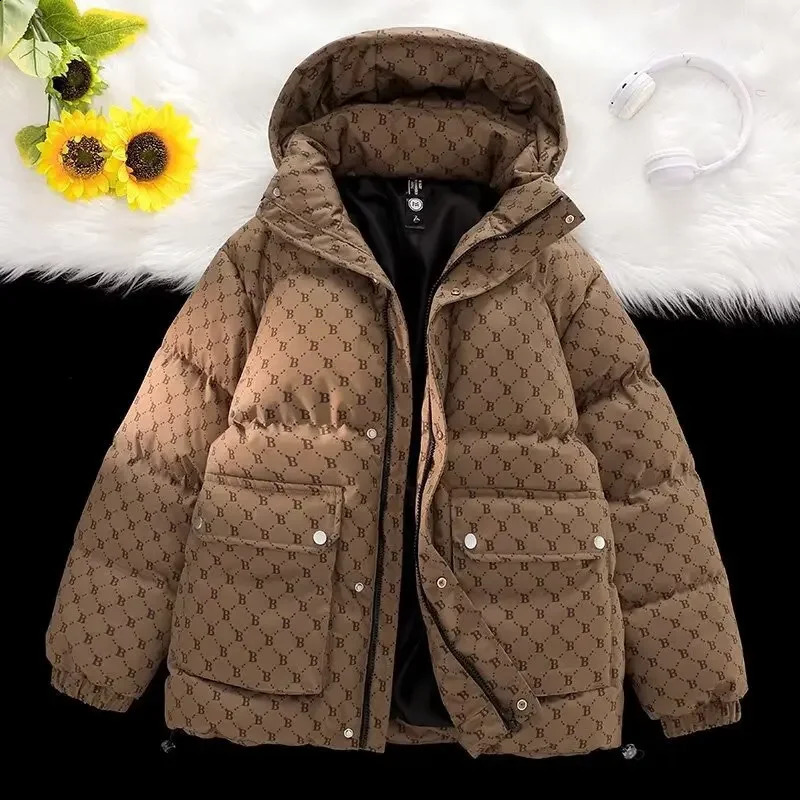 Winter mens casual edition fashionable and fashionable hooded warm apron jacket high-quality and loose fit suitable for teenagers cotton park 240924