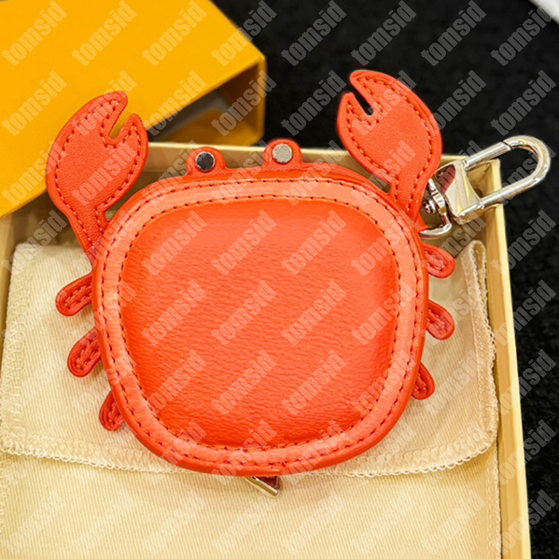 Colorful Crab Desigenr Bag Charm For Women Leather Mens Fashion Cartoon Keychain Letter Lanyards Luxury Airpods Case Keychains Bag Pendant