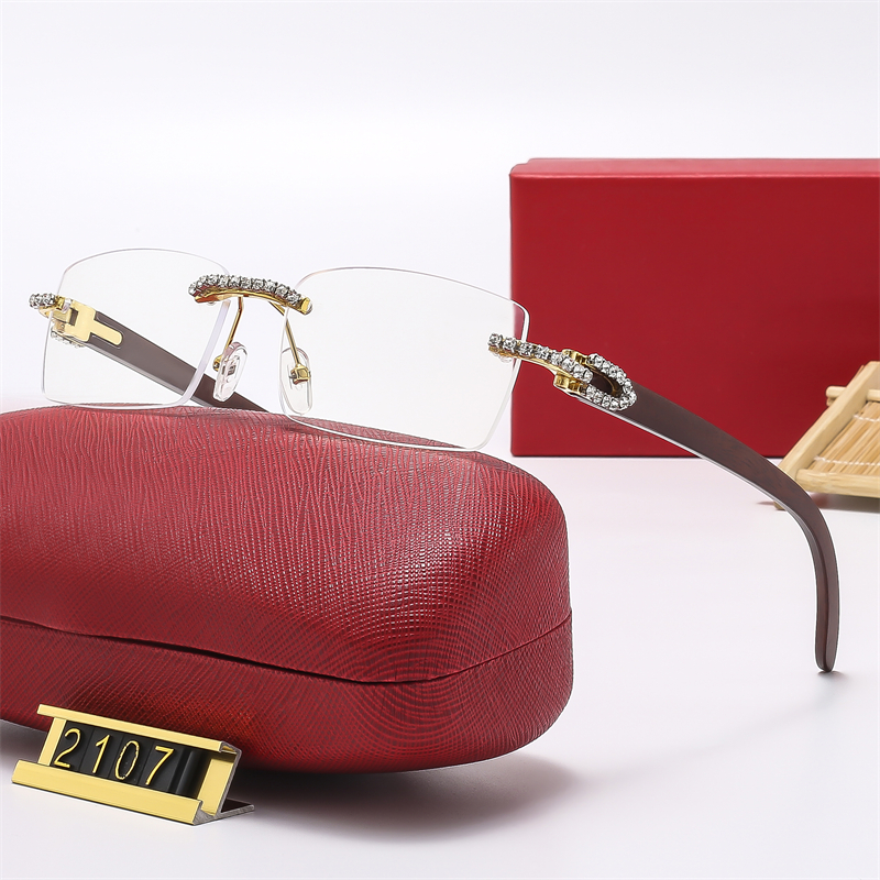 Rimless diamond cut glasses lastest fashion womens Outdoor UV400 luxury sunglasses designer 2107 bulk sunglasses for men adequate sunglasses box case