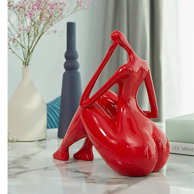 Creative Decoration Woman Body Sculpture Lady Statue Figurine Yoga Decor Arts Table Centerpiece Home Gifts Modern Art Furnishing 240920