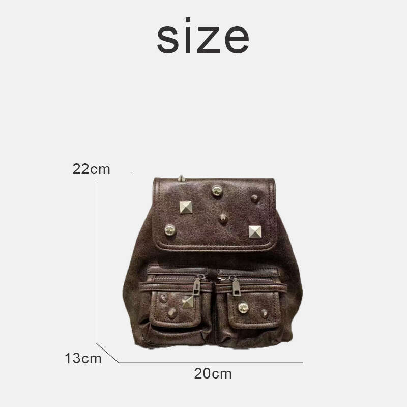 England Style Small Backpac For Women Designer Handbags And Purses 2024 New In PU Imitation Cow Leather Rivet Shoulder