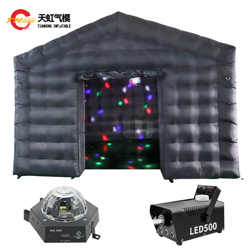wholesale Outdoor Activities With blower Giant Black Portable Disco Nightclub Mobile Night Club Inflatable Party Tent