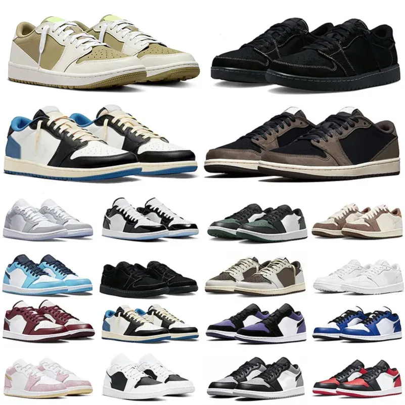 top quality Mens low Running Shoes University Red Black Cyber lows Travis UNC Blue Cactus Jack Bred Toe Woman Sports Sneakers Classic Basketball shoe