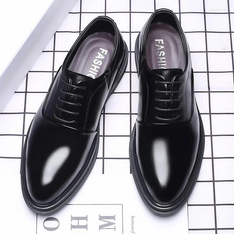 - Men Business Formal Leather Patent Low Top Men's Wedding Black Oxford Pointed Office Man Shoe