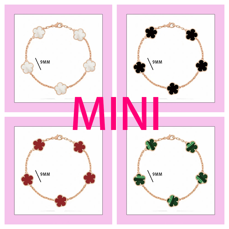 mini clover bracelet designer bracelet women designer jewelry 9mm five flower motif 18k gold jewellery charm bracelet mother of pearl bracelets jewelry woman gift