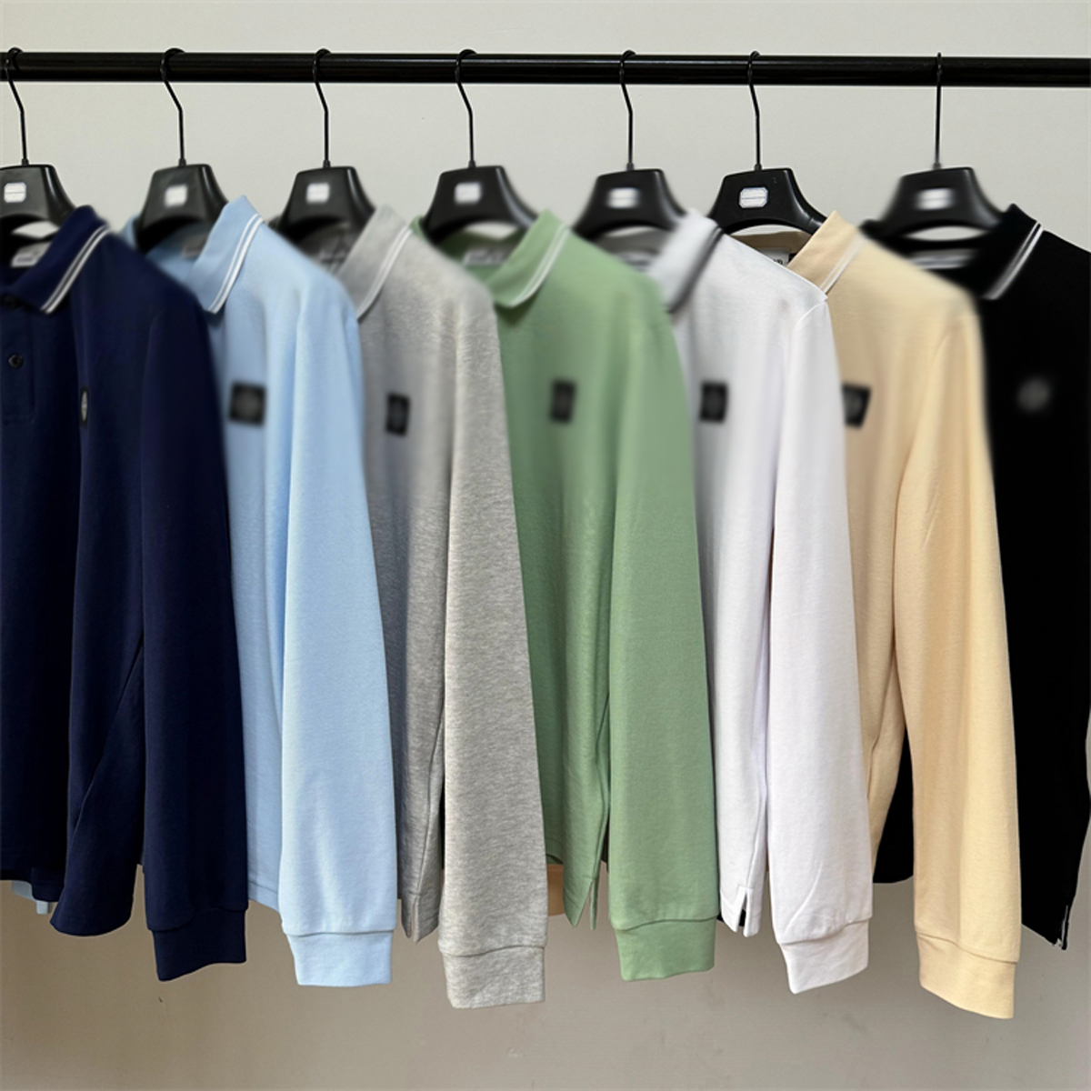 Men's Polos Fashion Brand Designers Long Sleeve Shirt High Quality Polo Shirts Cotton Material Polos Size M-2XL Tees 7 Colors Embroidery Logo T-shirts