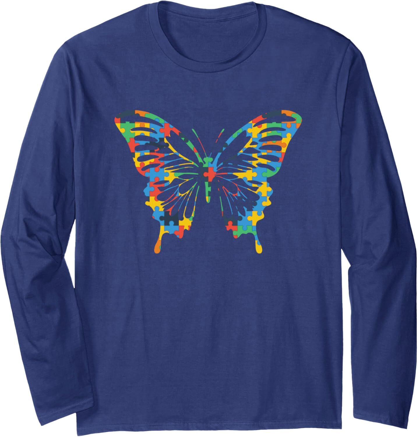 Long Sleeve Shirts for Men sweatshirt Butterfly Autism Awareness Amazing Puzzle Gift Long Sleeve Tee Streetwear Casual tops clothes